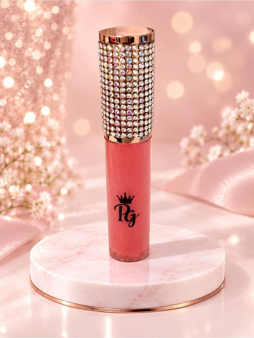 Pink Liquid Lipstick with Sparkle Cap